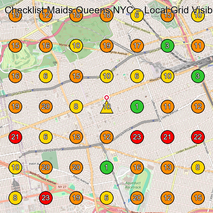 Checklist Maids Queens NYC House Cleaning Service GeoGrid ranking map for None